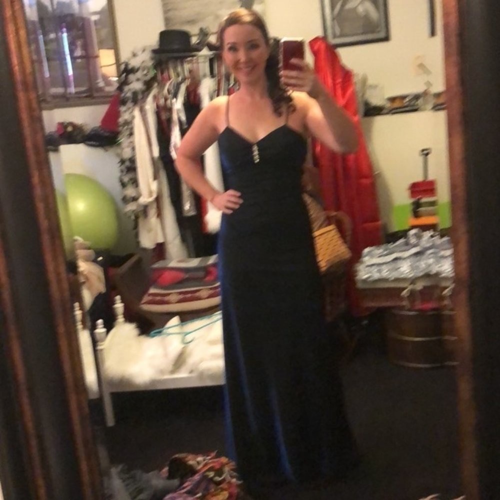Jump Apparel Drop Dead Gorgeous Blue Black Evening/Prom Dress